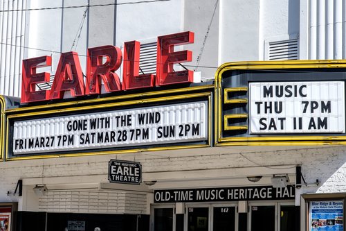 Earle Theatre marquee Mount Airy North Carolina
