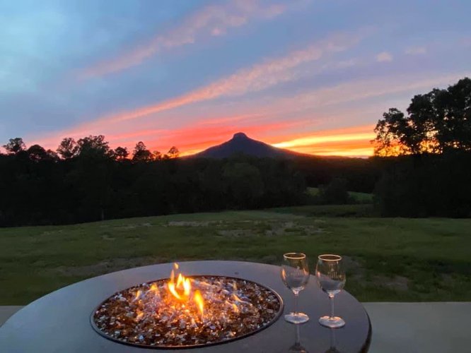 Yadkin Valley fire pit at Pilot Mountain Vineyards