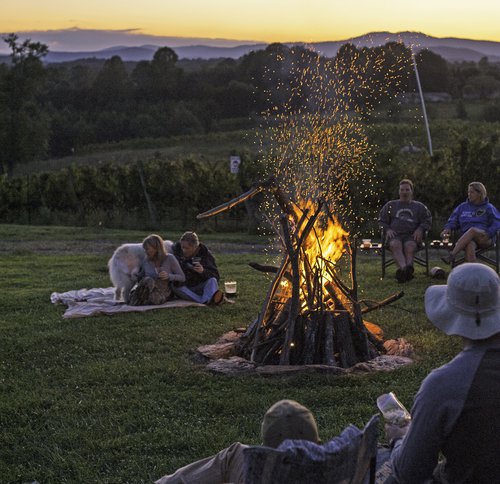 Round Peak Vineyards bonfire yadkin valley