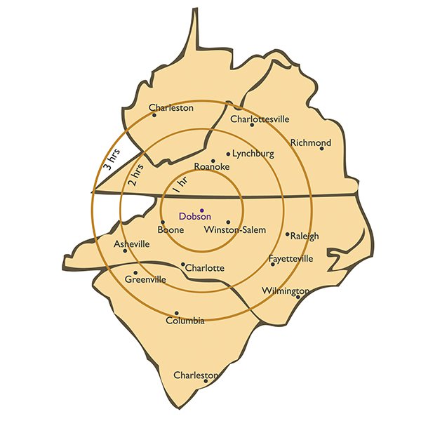 Regional Surry County Map