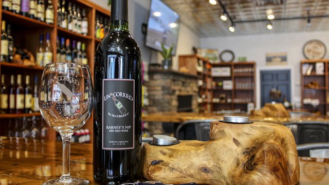 Uncorked in Mayberry Mount Airy wine bar Yadkin Valley