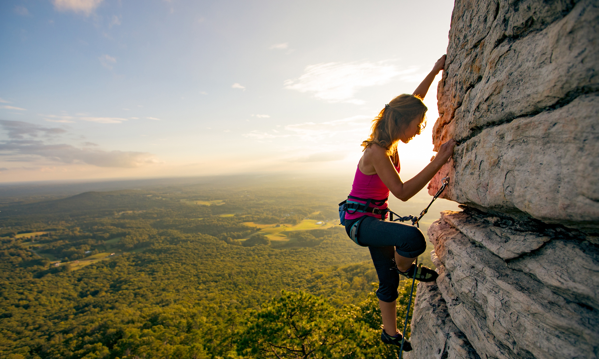 Climbing at Pilot Mtn. State Park - Yadkin Valley, NC